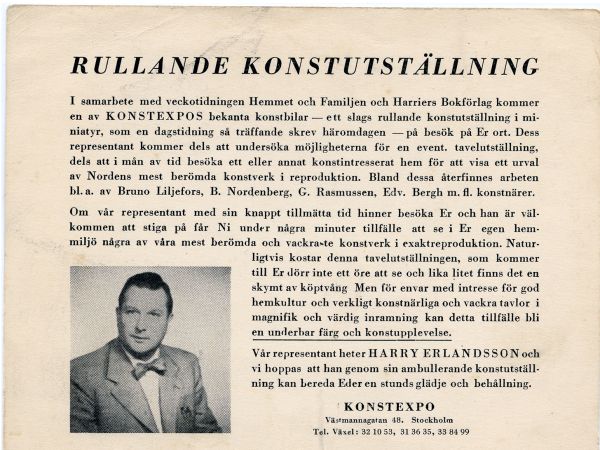 Reklamkort med text och bild