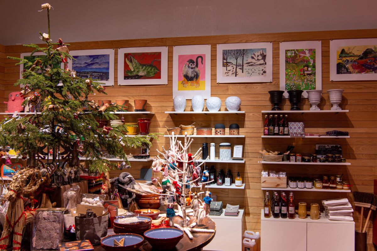Museets butik julen 2020.
