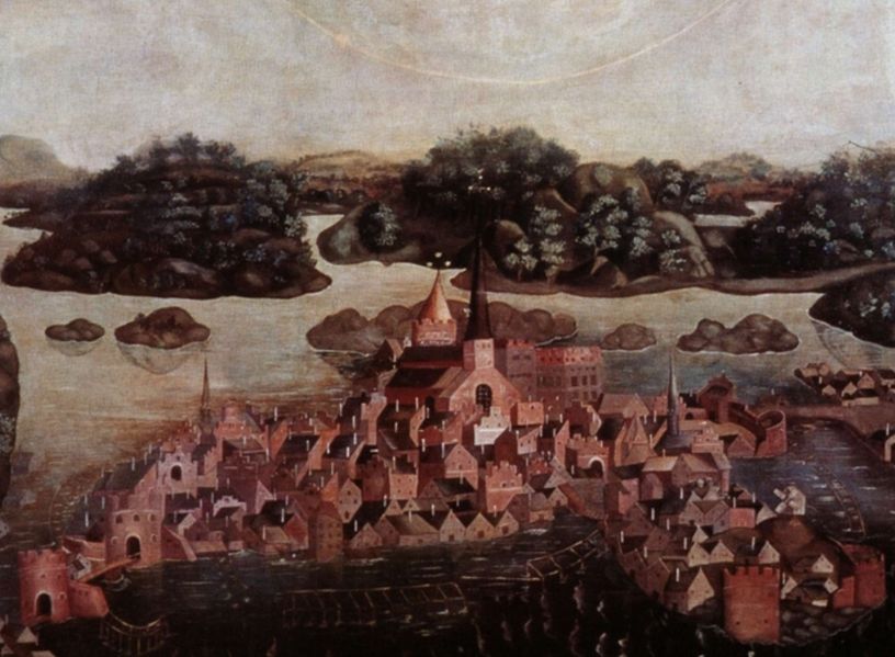 Målning med Stockholm år 1535 som motiv